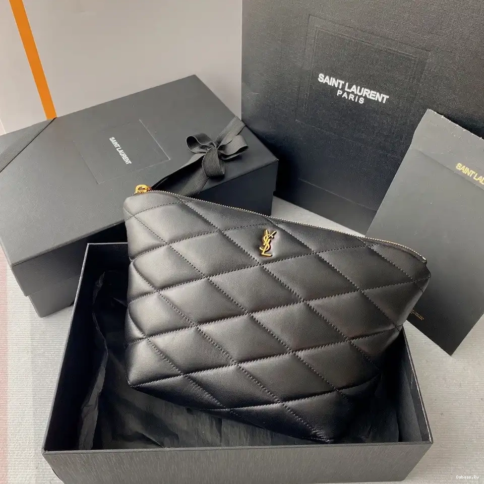 POUCH YSL QUILTED LAMBSKIN IN SADE 0629